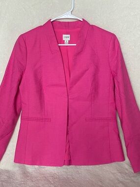 J Crew Hot Pink Open-Front Blazer